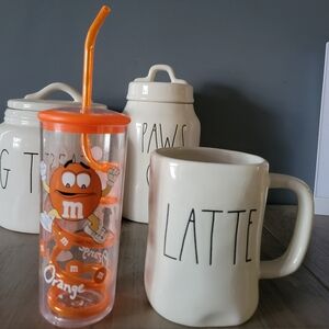 M&M's Orange Tumbler with Straw